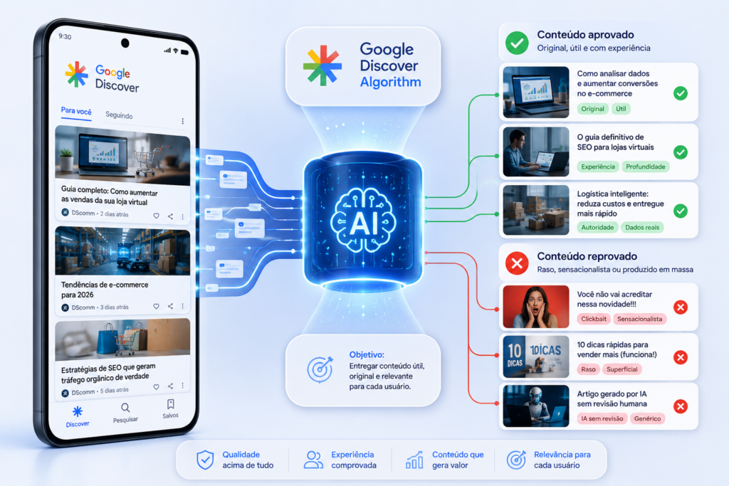 Google Discover para ecommerce 2026 &raquo; DScomm - Tecnologia e Performance para e-commerce